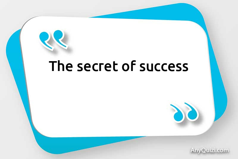  the secret of success